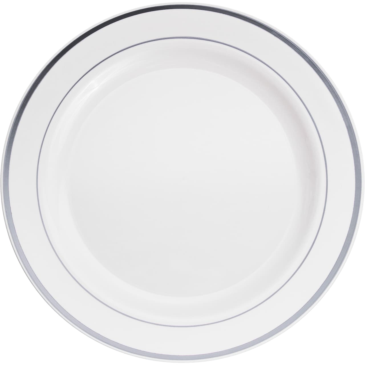 10.3&#x22; Round Banquet Plates with Silver Trim by Celebrate It&#x2122;, 10ct.